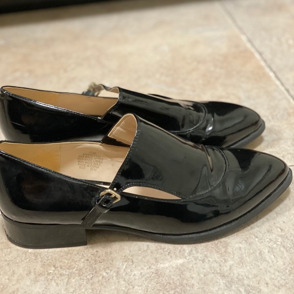 patent leather slip ons